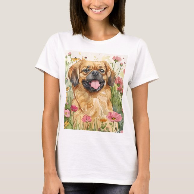 Pekingese Mum Tee – Watercolor (Front)