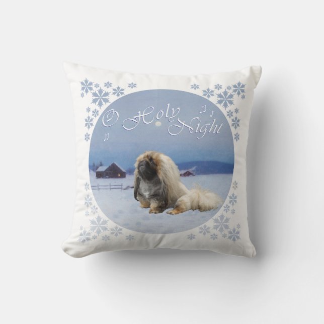 Pekingese O Holy Night Cushion (Front)