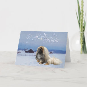 Pekingese O Holy Night Holiday Card