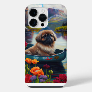 Pekingese on a Paddle: A Scenic Adventure iPhone 14 Pro Max Case