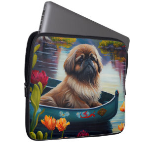 Pekingese on a Paddle: A Scenic Adventure Laptop Sleeve