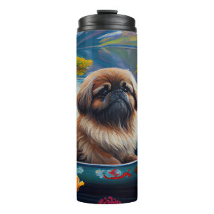 Pekingese on a Paddle: A Scenic Adventure Thermal Tumbler