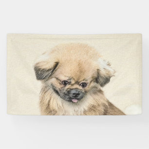 Pekingese Painting - Cute Original Dog Art Banner