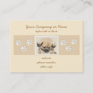 Pekingese Painting - Cute Original Dog Art Business Card