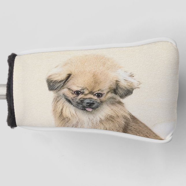 Pekingese Painting - Cute Original Dog Art Golf Head Cover (Front)