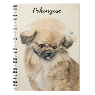 Pekingese Painting - Cute Original Dog Art Notebook