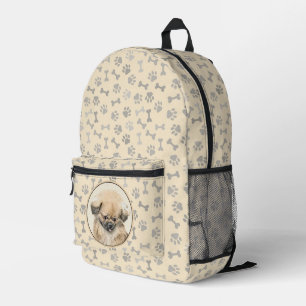 Pekingese Painting - Cute Original Dog Art Printed Backpack