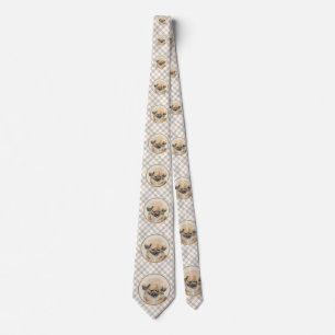 Pekingese Painting - Cute Original Dog Art Tie