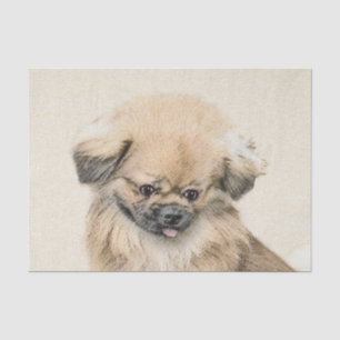 Pekingese Painting - Cute Original Dog Art Tissue Paper