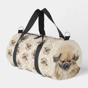 Pekingese Painting Fawn Cute Original Pet Dog Art Duffle Bag
