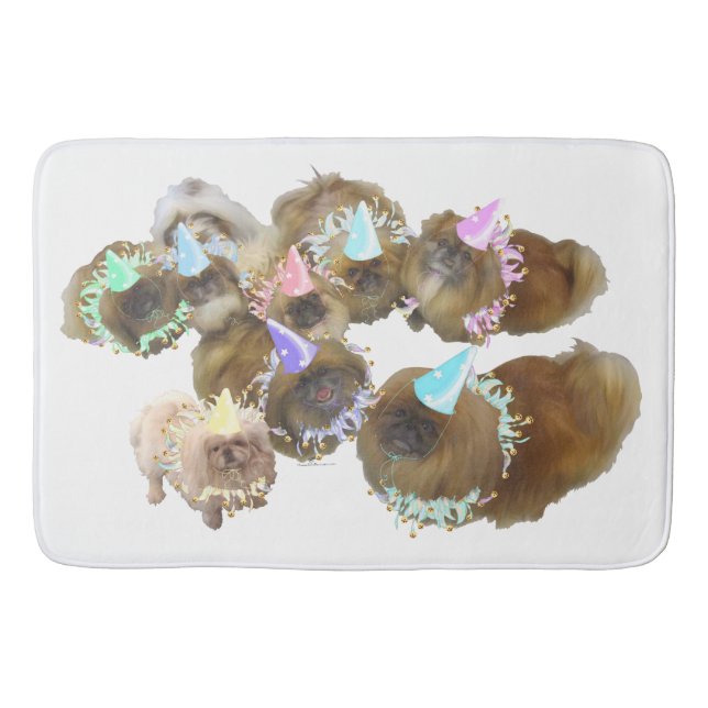 Pekingese Party Bath Mat (Front)