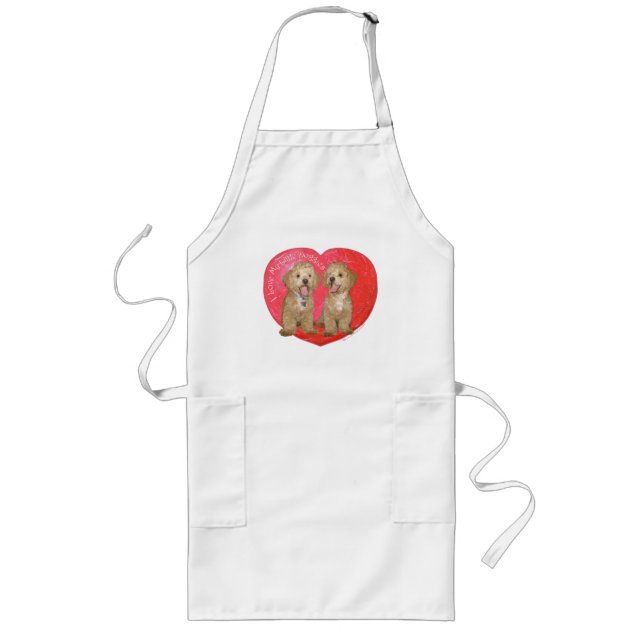 Pekingese / Poodle Mix Valentine's Day Long Apron (Front)