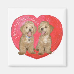 Pekingese / Poodle Mix Valentine's Day Magnet