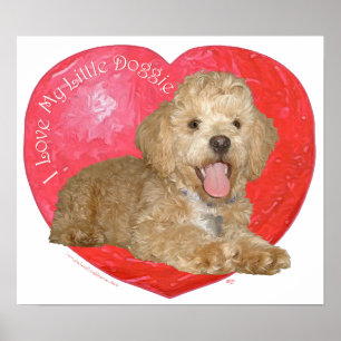 Pekingese / Poodle Mix Valentine's Day Poster