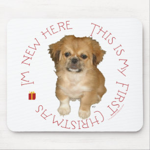 Pekingese Pup First Christmas Mouse Pad