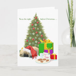 Pekingese Puppy 1st Christmas Holiday Card