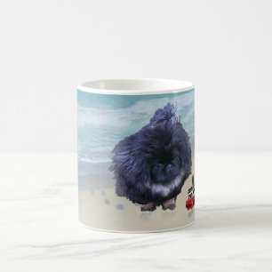 Pekingese Puppy at the Beach Coffee Mug