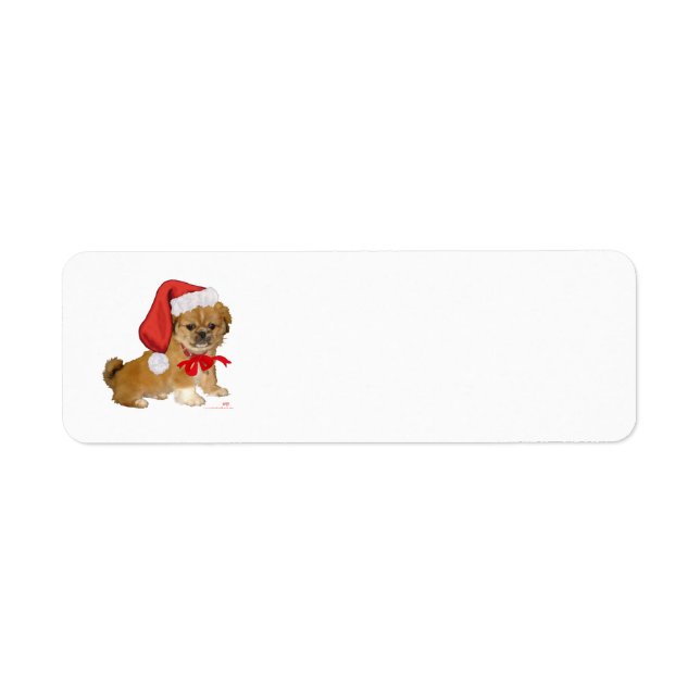 Pekingese Puppy Christmas Return Address Label (Front)
