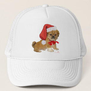 Pekingese Puppy Christmas Trucker Hat