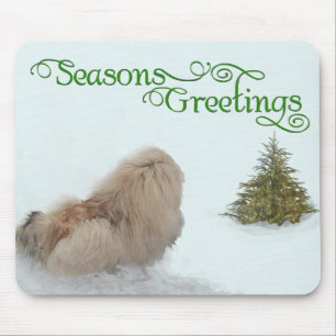 Pekingese Puppy First Christmas Mouse Pad