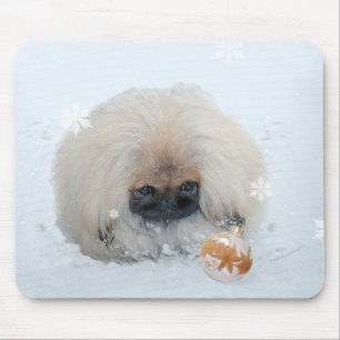 Pekingese Puppy First Christmas Mouse Pad