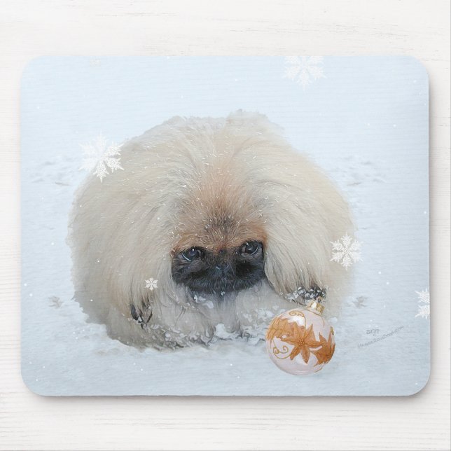 Pekingese Puppy First Christmas Mouse Pad (Front)