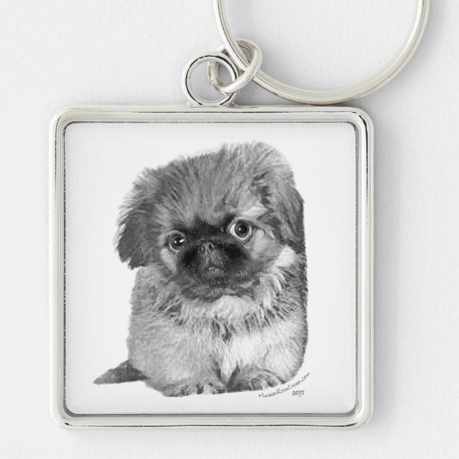 Pekingese Puppy Key Ring (Front)