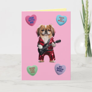 Pekingese Rocker Valentine Card