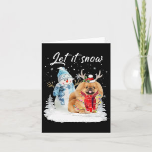 Pekingese Santa Dog Christmas Snowman Xmas Pajama Card