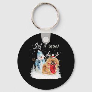 Pekingese Santa Dog Christmas Snowman Xmas Pajama Key Ring