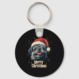 Pekingese Santa Hat Merry Christmas Xmas Dog Lover Key Ring