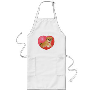 Pekingese / Shih Tzu Mix Valentine's Day Long Apron