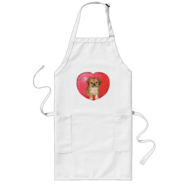 Pekingese / Shih Tzu Valentine's Day Long Apron (Front)
