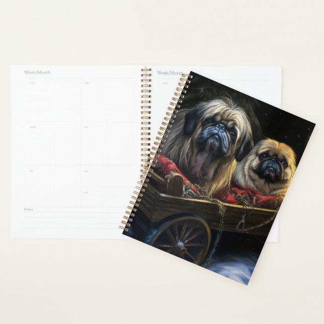 Pekingese Snowy Sleigh Christmas Decor  Planner (Display)