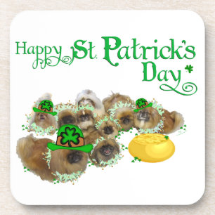 Pekingese St. Patrick's Day Coaster