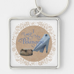 Pekingese Tug-O-War Key Ring