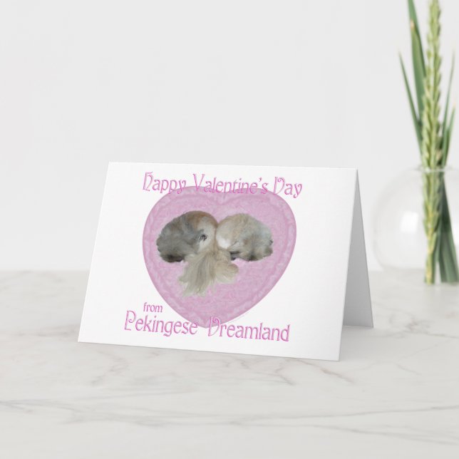 Pekingese Valentine Greeting Card (Front)