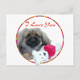 Pekingese Valentine Holiday Postcard