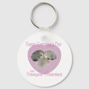Pekingese Valentine Key Ring