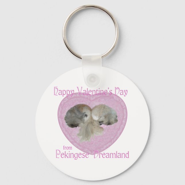 Pekingese Valentine Key Ring (Front)