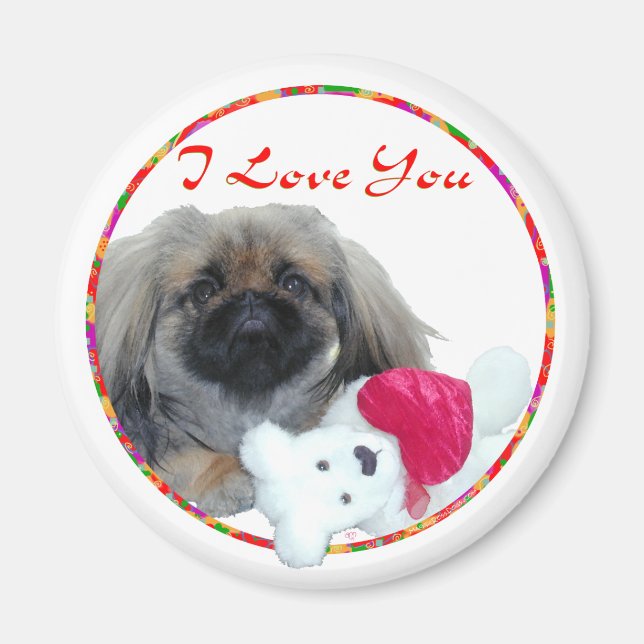 Pekingese Valentine Magnet (Front)