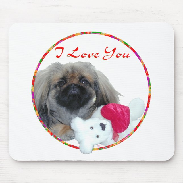 Pekingese Valentine Mouse Pad (Front)
