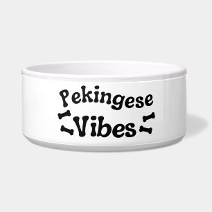 Pekingese Vibes Ceramic Dog Bowl