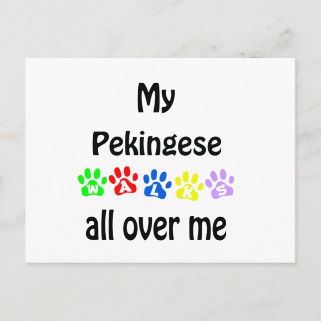 Pekingese Walks Design Postcard (Front)