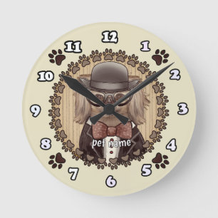 Pekingese wearing glasses Clock