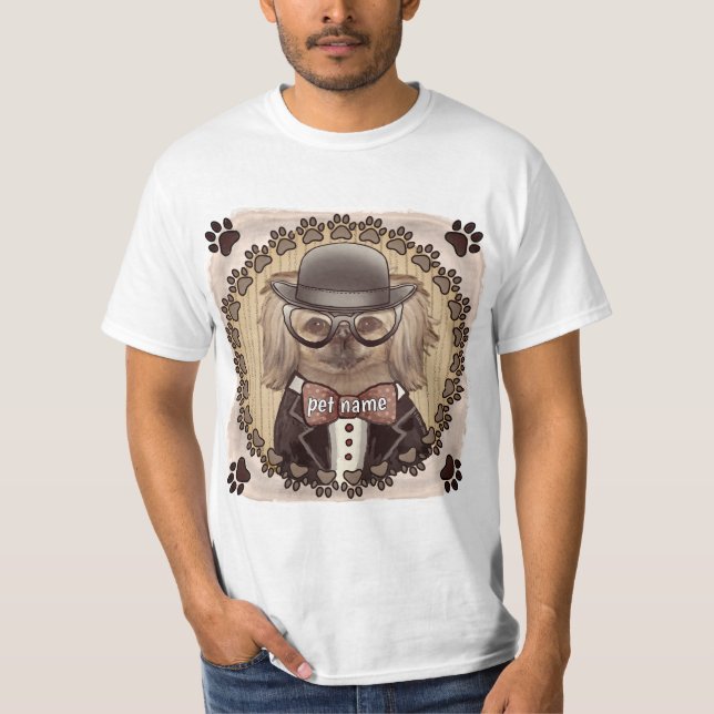 Pekingese wearing glasses t-shirt (Front)