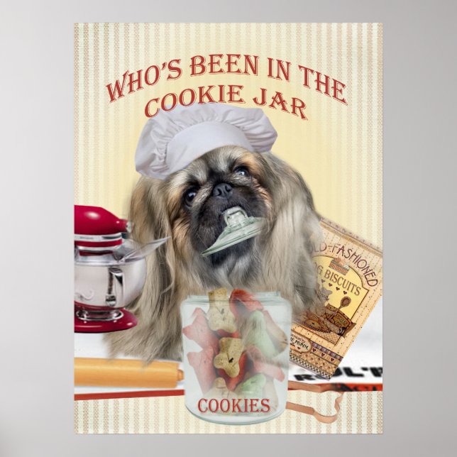 Pekingese Who's Been In The Cookie Jar Poster (Front)