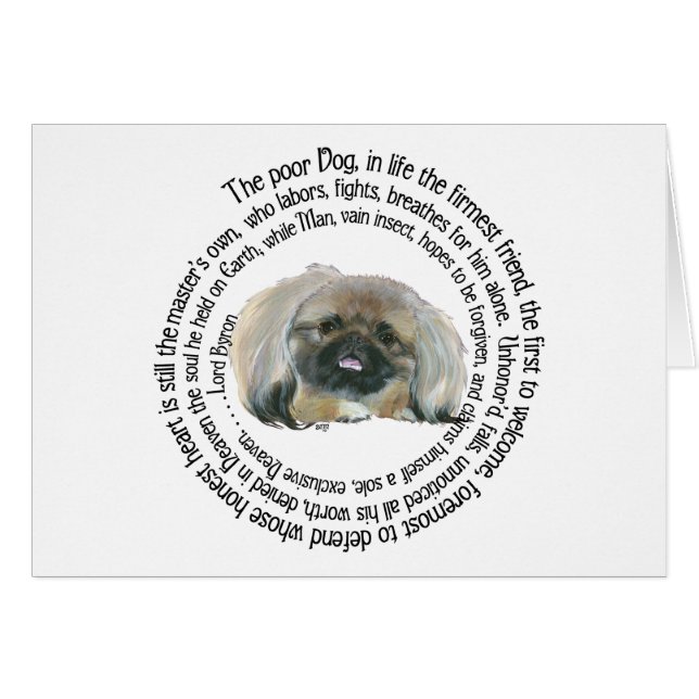 Pekingese Wisdom - and Lord Byron's Lament (Front Horizontal)