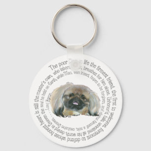 Pekingese Wisdom - and Lord Byron's Lament Key Ring