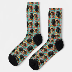  Pekingese With Heart Roses Valentine's Day Socks